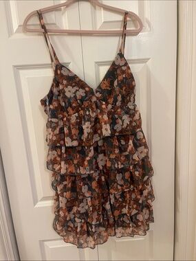 NWT Emerald Sundae Teal and Rust Floral Dress